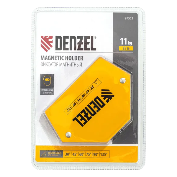 Фиксатор магнитный DENZEL 97552 для сварочных работ усилие 25 LB, 30х45х60х75х90х135 град.