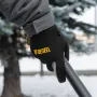 Перчатки универсальные DENZEL, двойные, работа с сенсорным экраном, вязанная манжета, размер 9