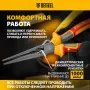 Длинногубцы прямые DENZEL диэлектрические рукоятки до 1000 В, трехкомпонентные рукоятки, 205мм