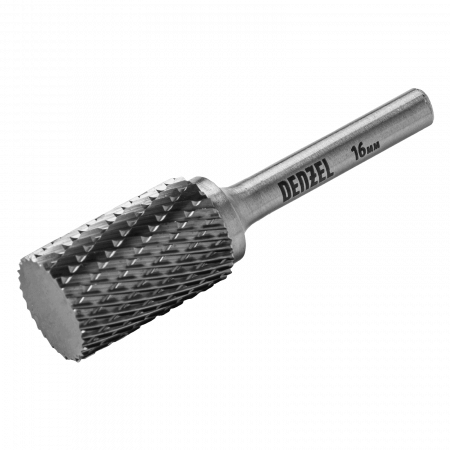 Борфреза по металлу DENZEL твердосплавная, цилиндрическая, тип-А, 16 мм