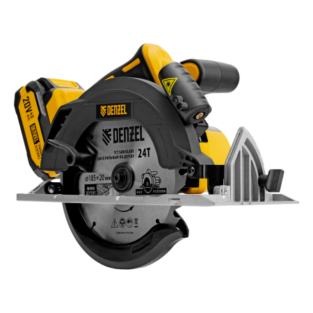 Пила циркулярная аккумуляторная бесщет. DENZEL CCSH-BL-20-185, 185 мм, Li-Ion, 20 В