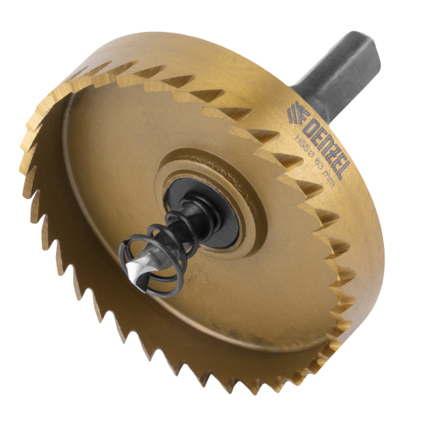 Коронка по металлу DENZEL 724120, 63 мм, HSS, нитридтитановое покрытие