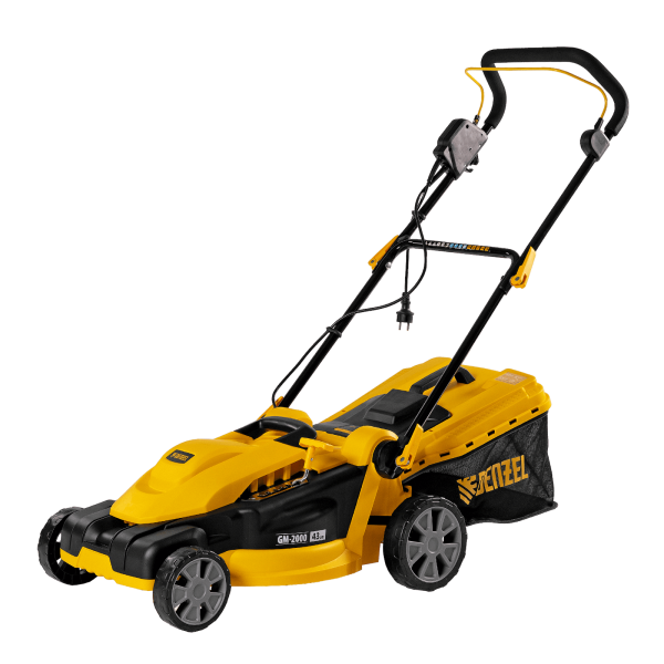 Газонокосилка электрическая DENZEL GM-2000, 2000 Вт, ширина 43 см, 6 уровней, 45 л