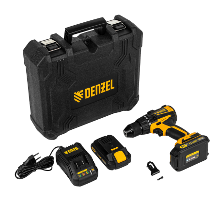 Аккумуляторная дрель-шуруповерт DENZEL BLDL-IB-18-02, 18 В, 2 x 2 Ач