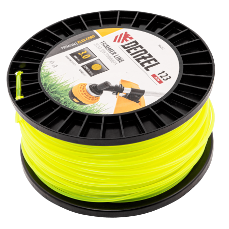 Леска для триммера DENZEL 96282 круглая, 3,0мм х 123м, на DIN катушке FLEX CORD