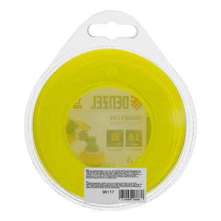 Леска для триммера DENZEL Flex Сord 96117, 3 мм x 15 м, квадратная, блистер