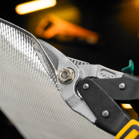 Ножницы по металлу DENZEL 78371, 270 мм, прямой и правый рез, сталь СrMo