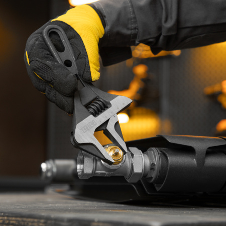 Ключ разводной DENZEL 185 мм, CrV, кованый, укороченная рукоятка