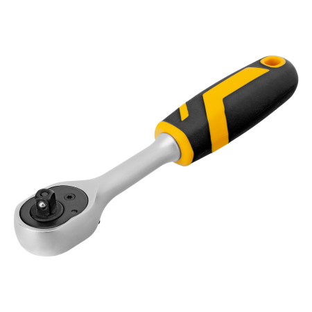 Ключ-трещотка DENZEL 1/4", 90 зубьев, с быстрым сбросом, CrV