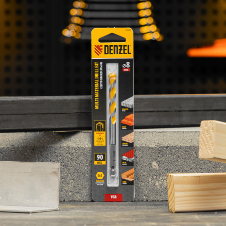 Сверло универсальное DENZEL, Multi cut, 8 мм