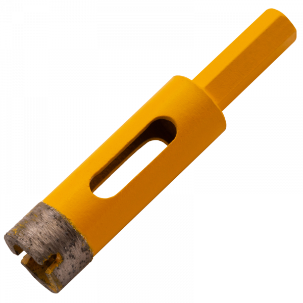 Сверло алмазное по керамограниту DENZEL 72677, 16 мм, мокрая резка, трехгранный хвостовик