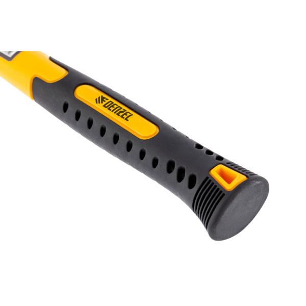 Киянка резиновая DENZEL 16 oz, черная резина, фибергласовая рукоятка