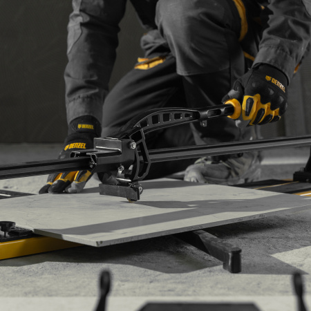 Плиткорез рельсовый DENZEL 800х16мм, каретка на подш., стальная станина, усил. рукоятка-пенал