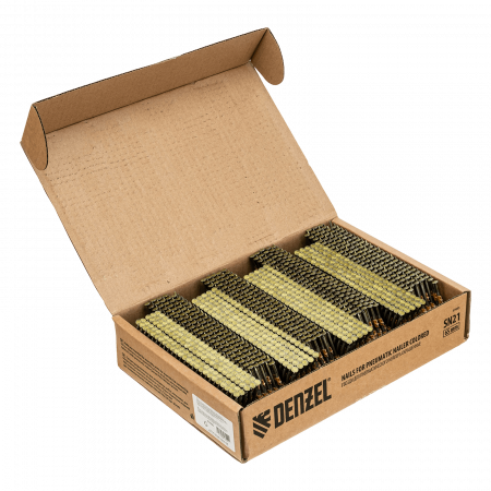 Гвозди DENZEL для пнев. нейлера (крашен.) длина - 65 мм, диам. - 2,9 мм, 2000 шт.