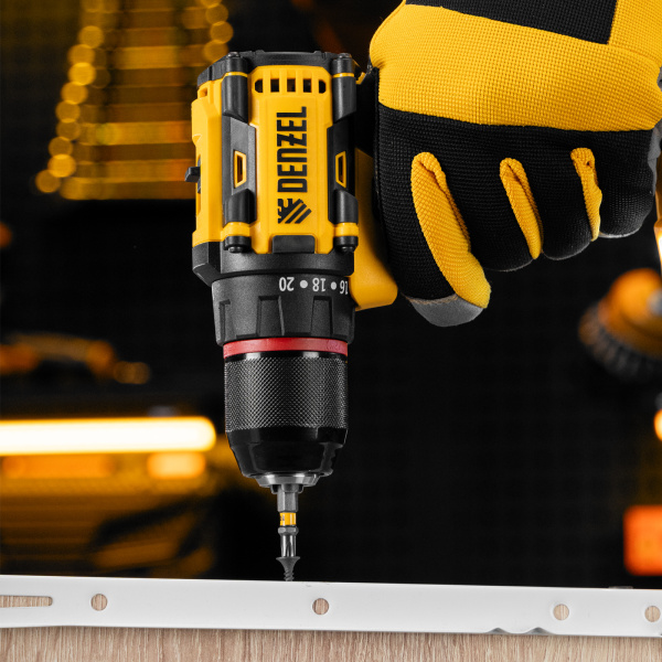 Дрель-шуруповерт аккумуляторная бесщет. DENZEL CDH-BL-20, Li-Ion, 20 В