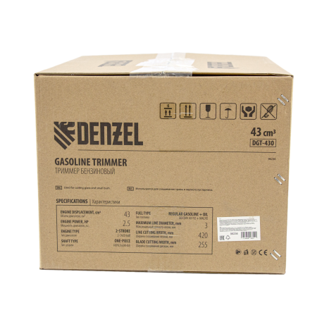 Триммер бензиновый DENZEL DGT 430, 43 см3, 2.5 л.с, неразъемная штанга Триммер бензиновый DENZEL DGT 430, 43 см3, 2.5 л.с, неразъемная штанга