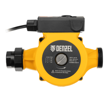 Циркуляционный насос DENZEL CP25-8, напор 8 м, 130 л/мин, 1 м кабель, монт. длина 180 мм