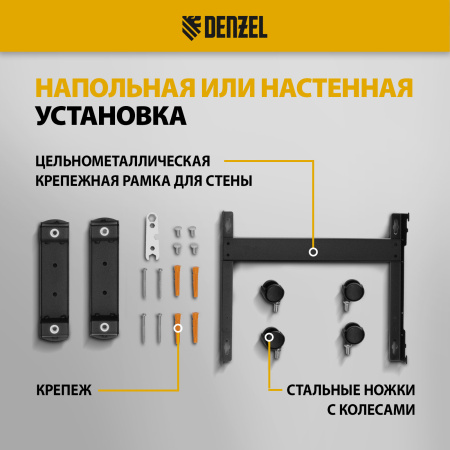 Конвектор электрический DENZEL XCE-1500 B, 230 В, 1500 Вт, X-образный нагреватель