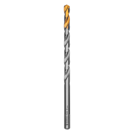 Сверло спиральное по металлу DENZEL 9 х 175 мм, Р6М5, Golden Tip, удлиненное