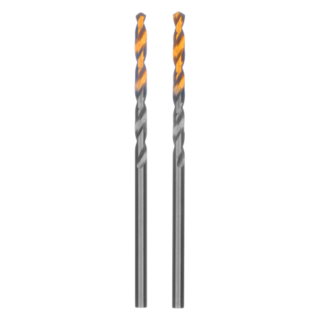 Сверло спиральное по металлу DENZEL 2,5 x 57 мм, Р6М5, Golden Tip, 2шт.