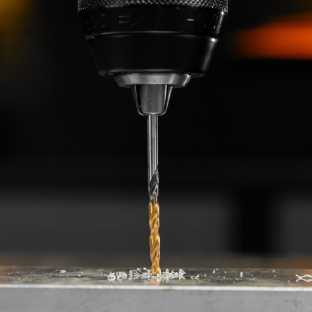 Сверло спиральное по металлу DENZEL 3,2 x 65 мм, Р6М5, Golden Tip, многогранная заточка, 2шт.