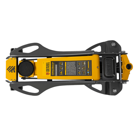 Домкрат гидравлический подкатной DENZEL 3,8 т, 110-580 мм, быстрый подъем, низкий подхват, проф.