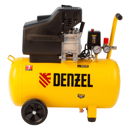 Компрессор воздушный DENZEL DC1500/50, 1.5 кВт, прямой привод, 50 литров, 220 л/мин