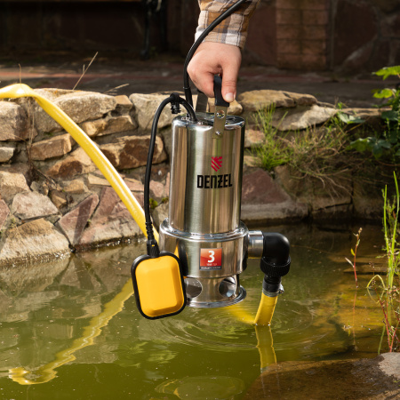 Дренажный насос DENZEL DP1100X, 1100 Вт, высота подъема 11 м, 15500 л/ч