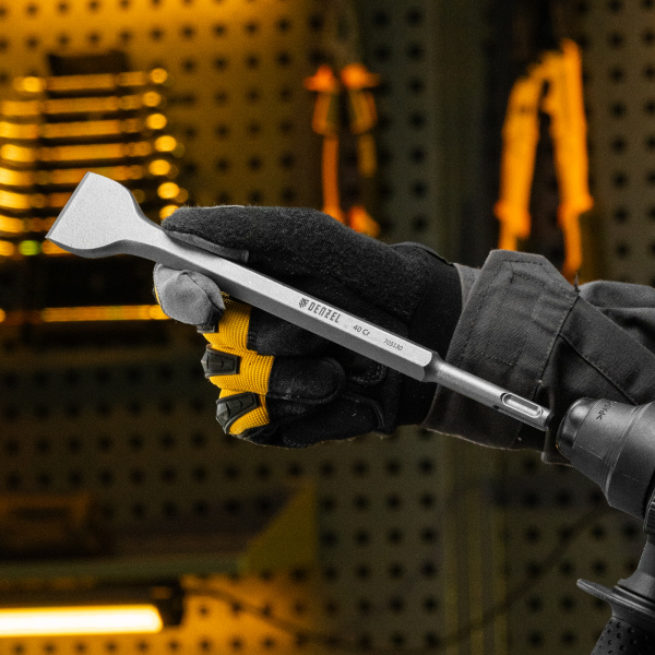 Зубило DENZEL, 14 х 40 х 250 мм, 40Cr, SDS PLUS