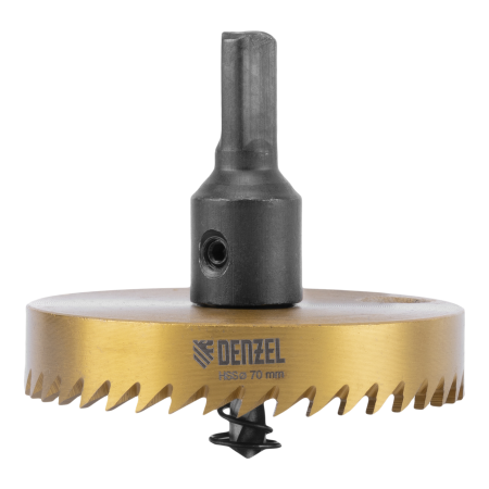 Коронка по металлу DENZEL 724123, 70 мм, HSS, нитридтитановое покрытие