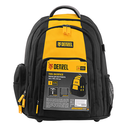 Рюкзак для инструмента DENZEL 365х190х430 мм, 3 отделения, 26 карманов Рюкзак для инструмента DENZEL 365х190х430 мм, 3 отделения, 26 карманов
