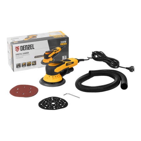 Машина шлифовальная орбитальная бесщет DENZEL OS-150-BL, 350 Вт, 4000-10000 об/мин