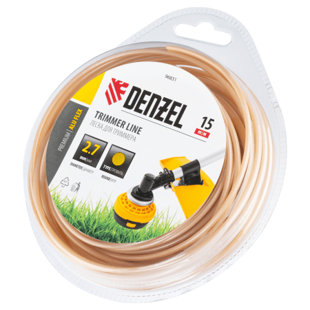 Леска для триммера DENZEL армированная алюминием круглая, 2,7мм х 15м, блистер ALUFLEX Леска для триммера DENZEL армированная алюминием круглая, 2,7мм х 15м, блистер ALUFLEX