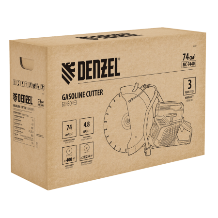 Бензорез DENZEL МС-7440, 74 см3, диаметр диска 400 мм