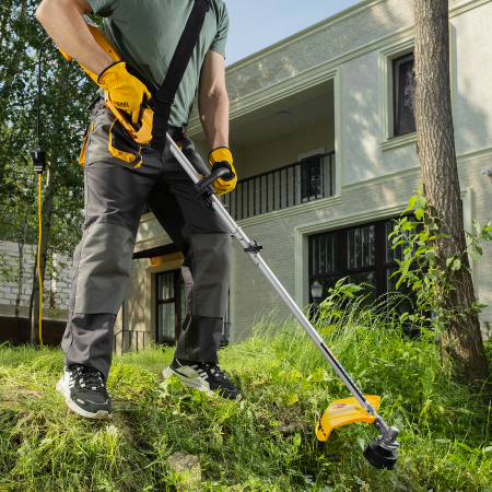 Триммер электрический DENZEL TE-1220, 1200 Вт, 380 мм, катушка, диск, разборная штанга