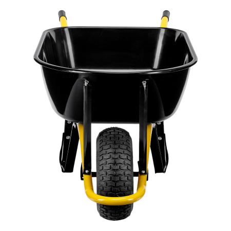 Тачка строительная DENZEL, усиленная, объем 130 л, 230 кг, колесо 15х6.00-6