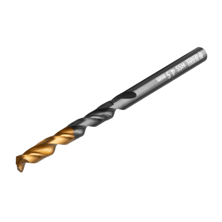 Сверло по металлу DENZEL 4,5 мм, HSS-Tin, Golden Tip, 10 шт.