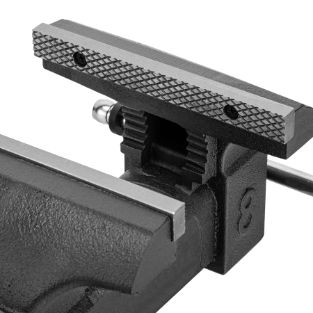 Тиски слесарные DENZEL BVH-200, 200 мм, поворотные, стальная направляющая, с наковальней