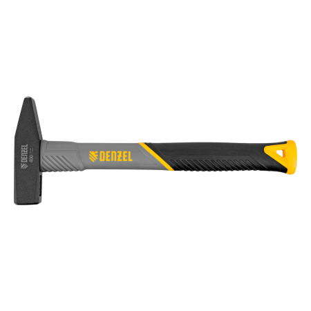 Молоток слесарный DENZEL 400 г, кованый, фибергласовая  рукоятка c TPR покрытием Молоток слесарный DENZEL 400 г, кованый, фибергласовая  рукоятка c TPR покрытием