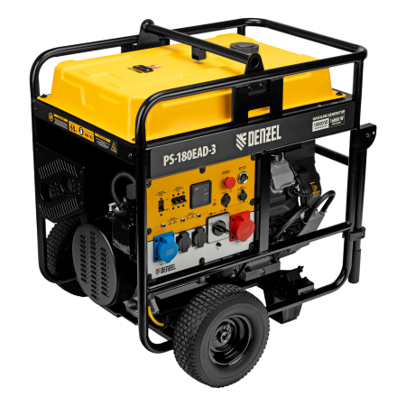 Генератор бензиновый DENZEL PS-180EAD-3, 18 кВт,230/400 В, 65л, разъем ATS,перекл.режима,эл.старт