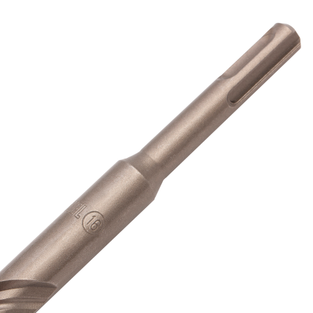 Бур по бетону DENZEL 705042, 16 x 600 мм, двойная спираль, три пылеотводящие кромки