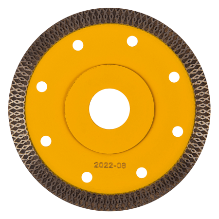 Диск алмазный отрезной DENZEL 115 х 22,2мм, сплошной, супертонкий, горячий пресс, сухой/мокрый рез