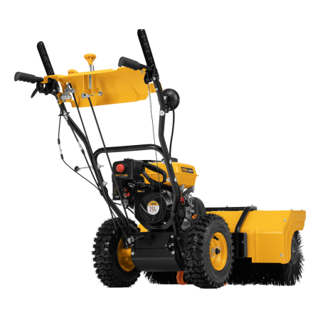 Гибридная снегоуборочная машина DENZEL с функц. подметания SWB-800, 212 сс, руч. старт, 2 насадки