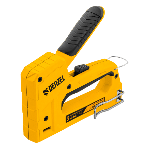 Степлер мебельный DENZEL тип 53 и 13, 6-14мм, тип 140, 10-14мм, тип 300, 15мм, тип 500, 15мм