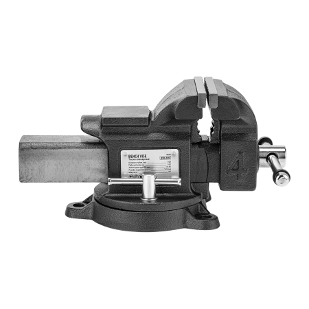 Тиски слесарные DENZEL BVH-100, 100 мм, поворотные, стальная направляющая, с наковальней