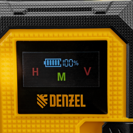 Лазерный уровень мультипризменный DENZEL DLV-360-3C, 30 м, зеленый луч, Li-Ion 2,4 Aч, кейс