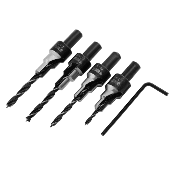 Набор сверл под конфирмат DENZEL 3-5 мм, 4 шт