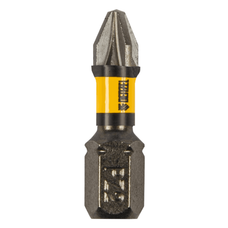 Бита DENZEL IMPACT, PZ2x25 мм, лазерная обработка шлица, сталь S2, 10 шт., Е 6,3