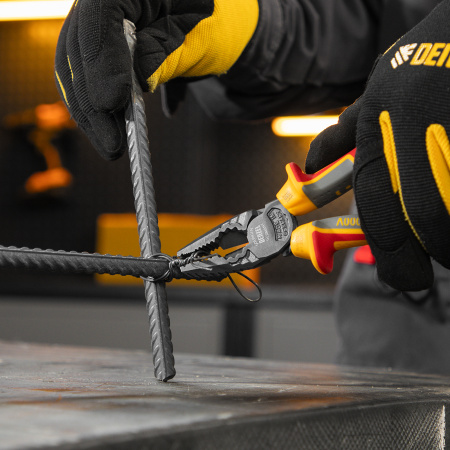 Плоскогубцы комбинированные DENZEL диэлектрические трехкомпонентные рукоятки до 1000 В, 180 мм