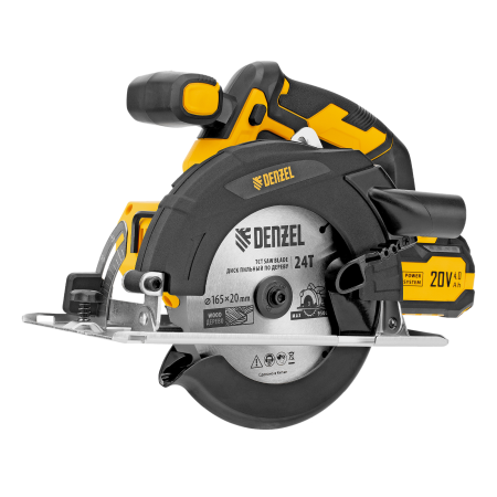 Пила циркулярная аккумуляторная DENZEL CCSH-20-165, 165 мм, Li-Ion, 20 В
